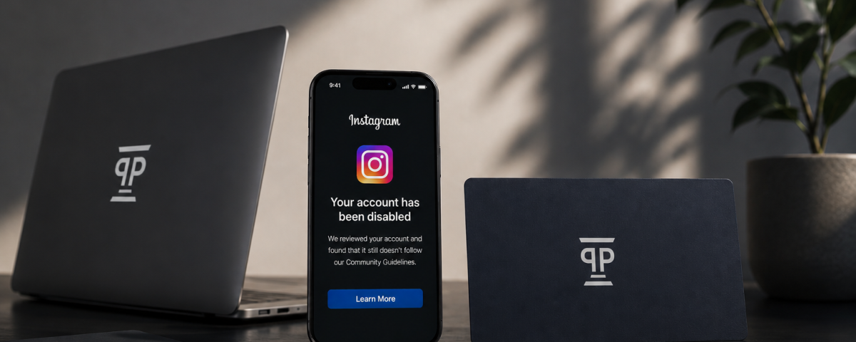 Instagram account disabled by Meta shown on smartphone during legal action case study in Cyprus