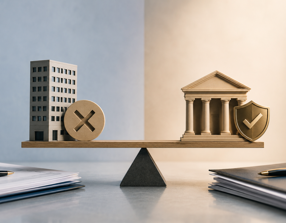 Conceptual image illustrating the choice between striking off and voluntary winding-up procedures for Cyprus companies.